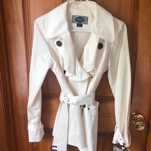 Ivory trench coat, new with tags
